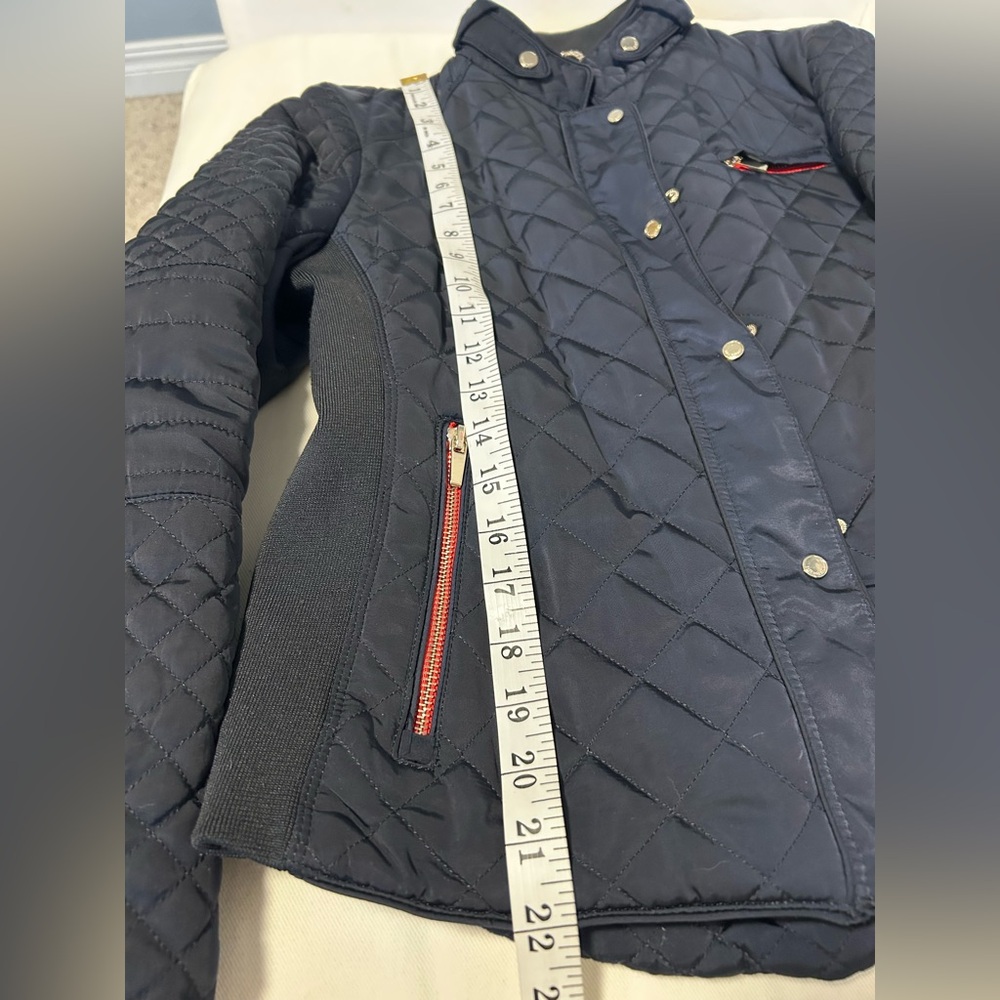 ZARA navy quilted moto jacket - Picture 11 of 14